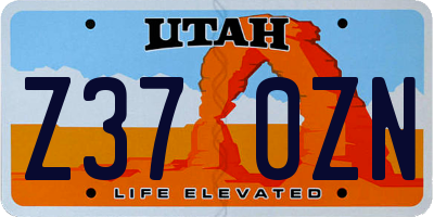 UT license plate Z370ZN