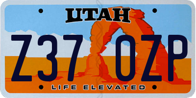 UT license plate Z370ZP
