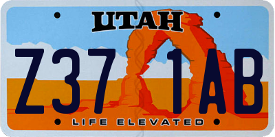 UT license plate Z371AB