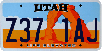UT license plate Z371AJ