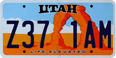 UT license plate Z371AM