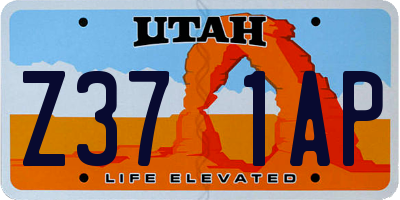 UT license plate Z371AP