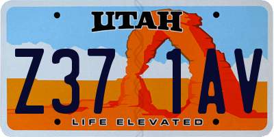 UT license plate Z371AV