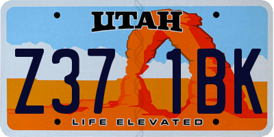 UT license plate Z371BK