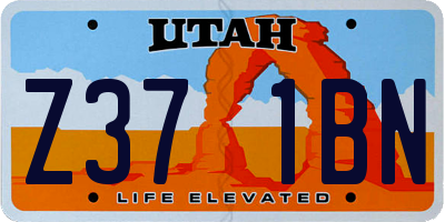UT license plate Z371BN
