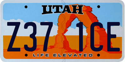 UT license plate Z371CE