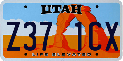 UT license plate Z371CX