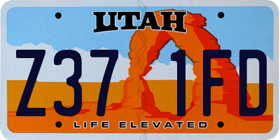 UT license plate Z371FD