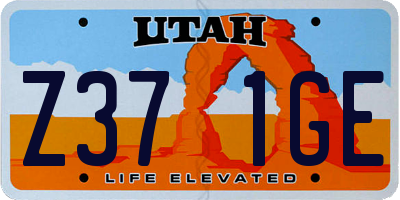 UT license plate Z371GE