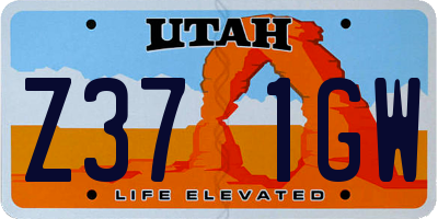 UT license plate Z371GW