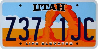 UT license plate Z371JC