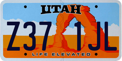 UT license plate Z371JL