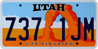 UT license plate Z371JM