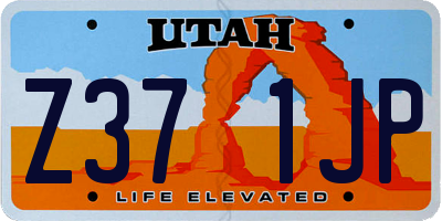 UT license plate Z371JP