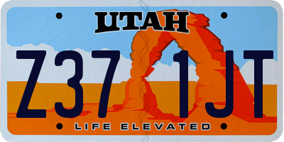 UT license plate Z371JT