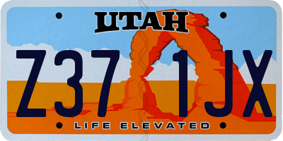 UT license plate Z371JX