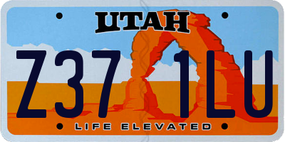 UT license plate Z371LU