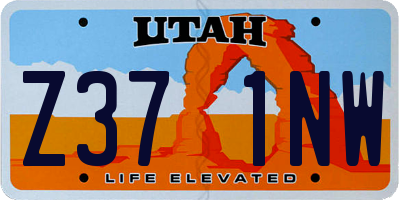 UT license plate Z371NW