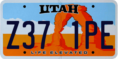UT license plate Z371PE