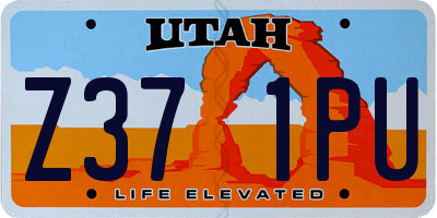 UT license plate Z371PU