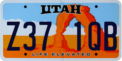 UT license plate Z371QB