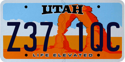 UT license plate Z371QC