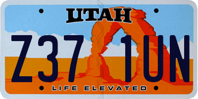 UT license plate Z371UN