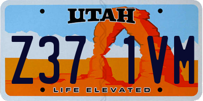 UT license plate Z371VM