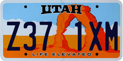 UT license plate Z371XM