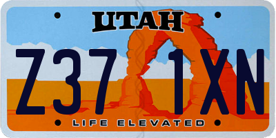 UT license plate Z371XN