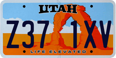 UT license plate Z371XV