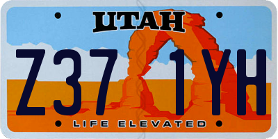 UT license plate Z371YH