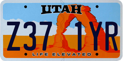 UT license plate Z371YR