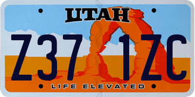 UT license plate Z371ZC