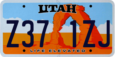 UT license plate Z371ZJ