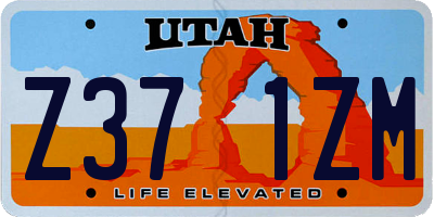 UT license plate Z371ZM