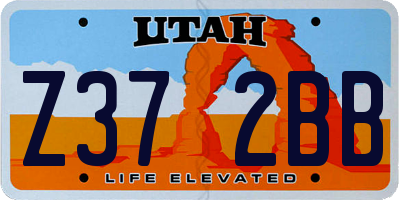 UT license plate Z372BB