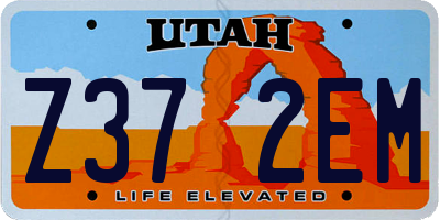 UT license plate Z372EM