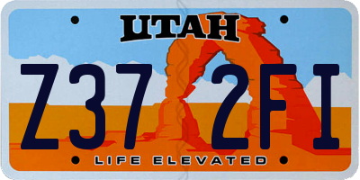 UT license plate Z372FI