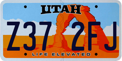 UT license plate Z372FJ