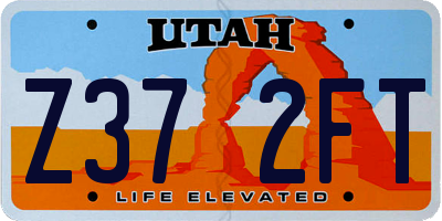 UT license plate Z372FT