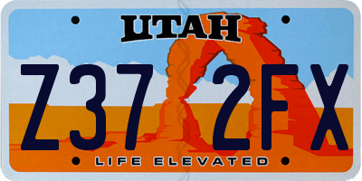 UT license plate Z372FX