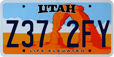 UT license plate Z372FY