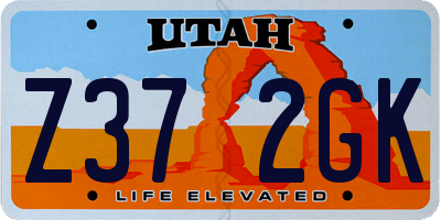 UT license plate Z372GK
