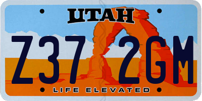 UT license plate Z372GM