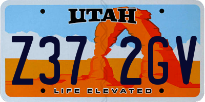 UT license plate Z372GV