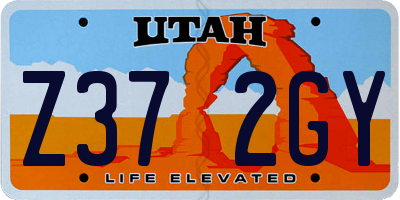 UT license plate Z372GY