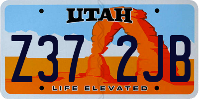 UT license plate Z372JB