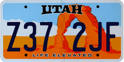 UT license plate Z372JF