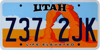 UT license plate Z372JK